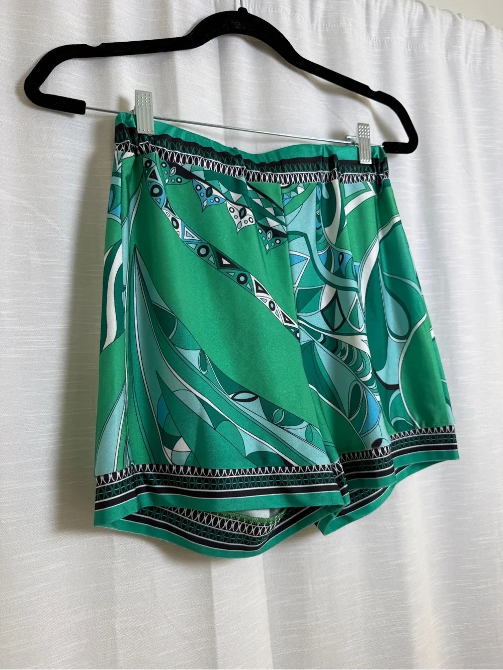 Green Abstract Print Kimono & Shorts Matching Set | Size S